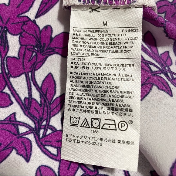 Banana Republic Boyfriend Fit Floral Button Front & Back Blouse Size M - Picture 17 of 17